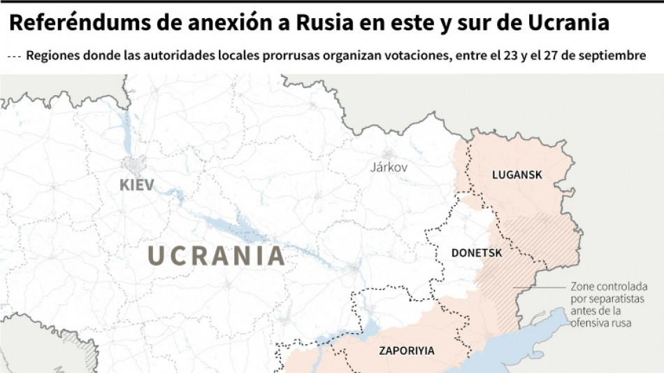 Las cuatro regiones de Ucrania que realizan referendos de anexión a Rusia