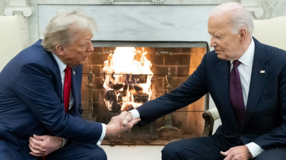 'Welcome back': Trump, Biden shake hands in White House