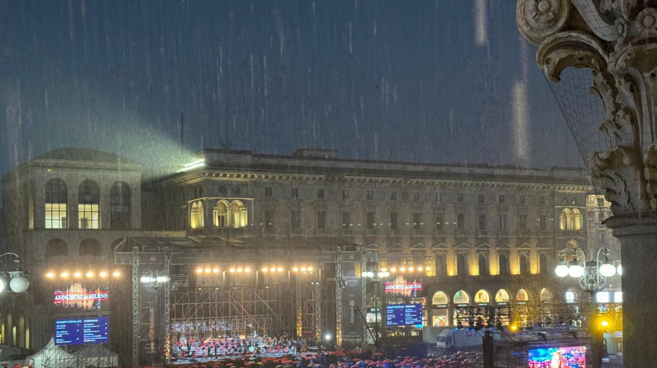 Nubifragio a Milano prima del concerto Filarmonica della Scala